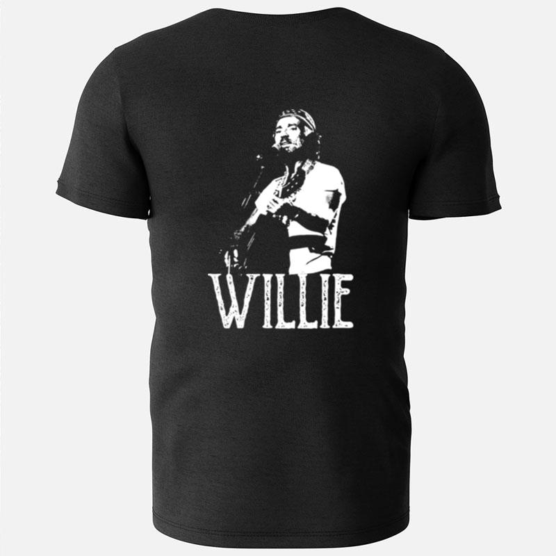 White The Stencil Willie Nelson T-Shirts