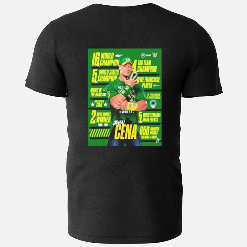Wwe John Cena All Titles The Goat Is Spelt Cena Month T-Shirts