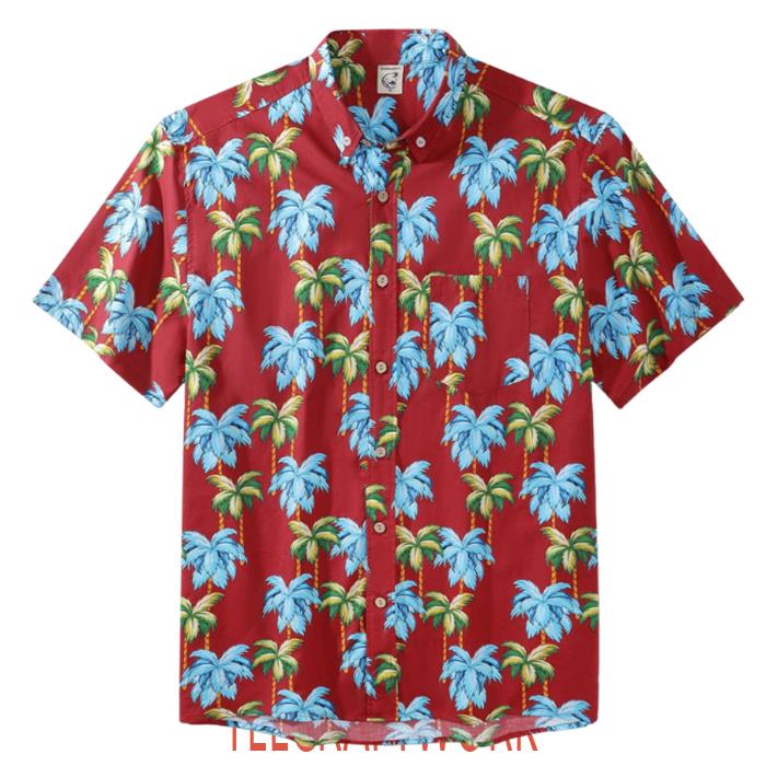 Blue Palm Tree Pattern Hawaiian Shirt