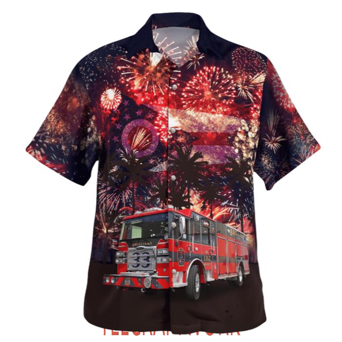 Brilliant Ohio Brilliant Fire Department 4Th Of July Hawaiian Shirt