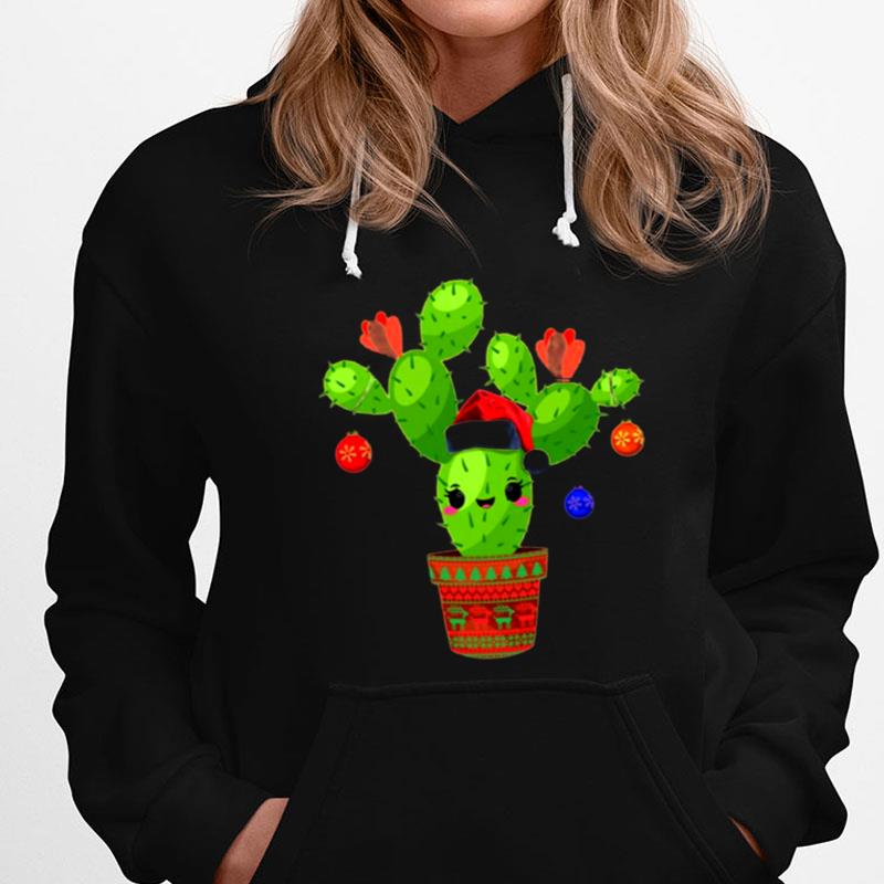 Cactus Christmas Tree Santa Xmas Succulent Plant Lovers T-Shirts