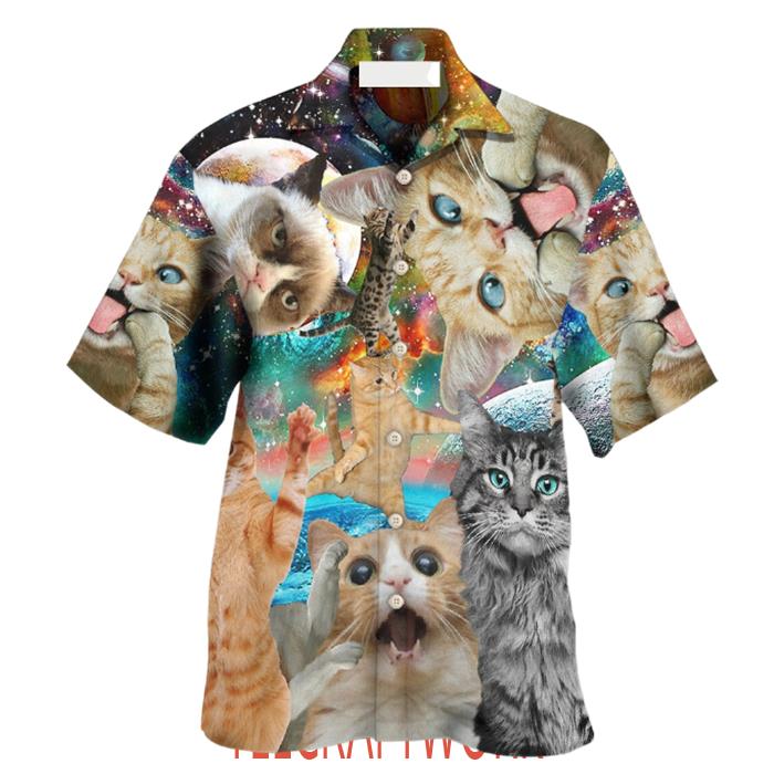 Cat Funny Amazing Galaxy Hawaiian Shirt