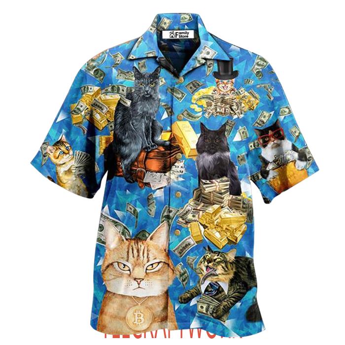 Cat Love Money Cool Hawaiian Shirt