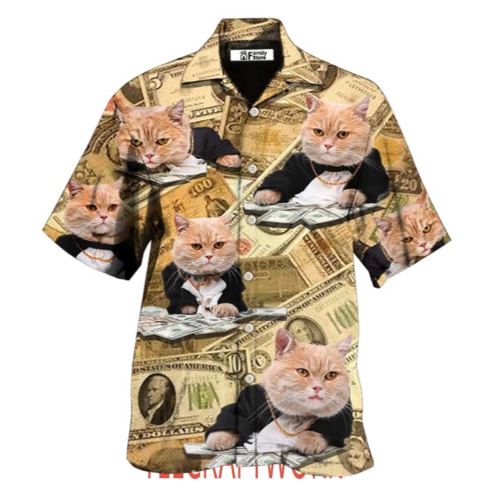 Cat Money Vintage Style Hawaiian Shirt