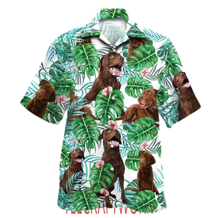 Chesapeake Bay Retriever Dog Tropical Plant Hawaiian Shirt