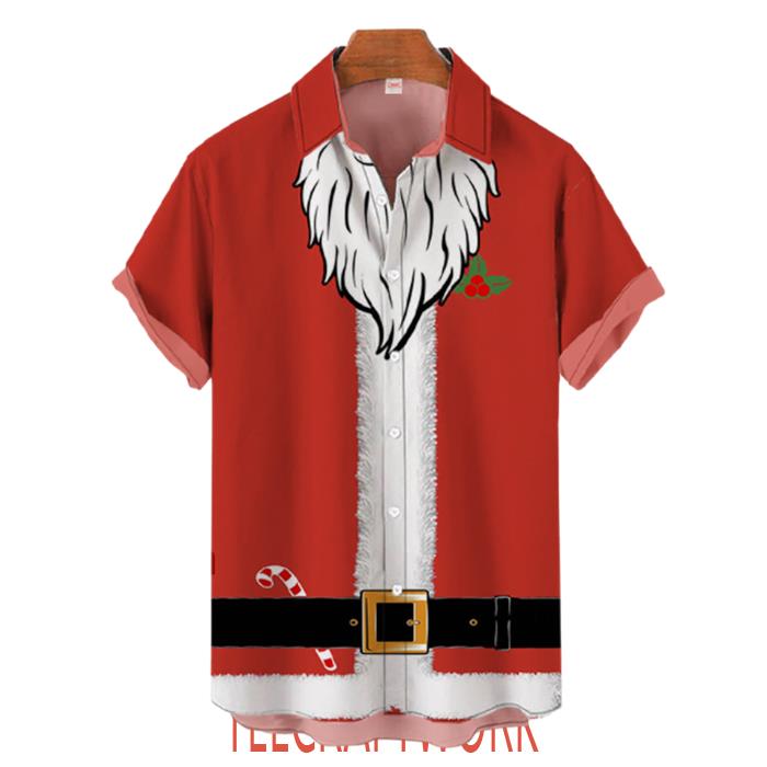 Christmas Elements Bearded Santa Dress Up Hawaiian Shirt