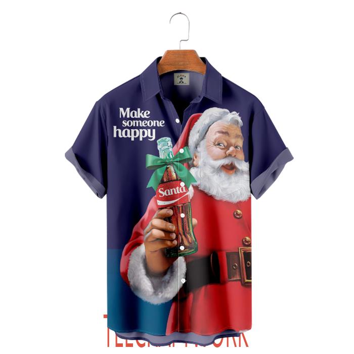 Christmas Santa Claus Makes Someone Happy Hawaiian Shirt