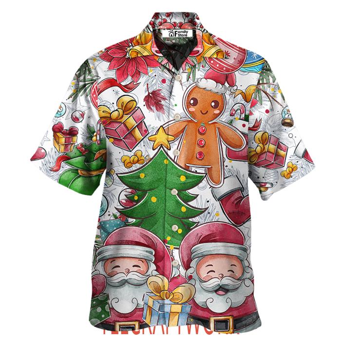 Christmas Santa Cutie Winter Snowman Gingerbread Hawaiian Shirt