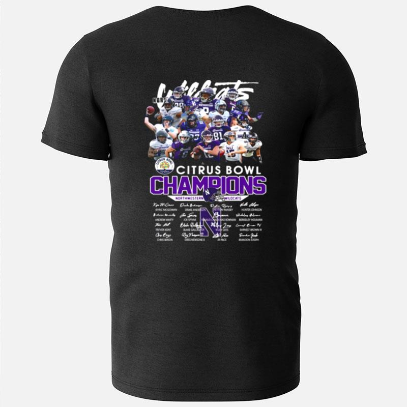 Citrus Bowl Champions Northwestern Wildcats Signatures T-Shirts
