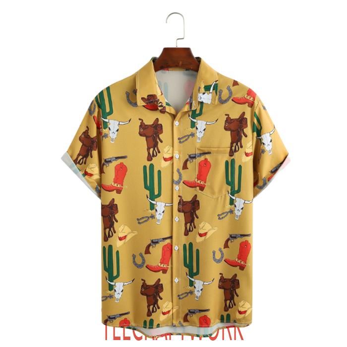 Cowboy And Western Desert Elements Hawaiian Shirt