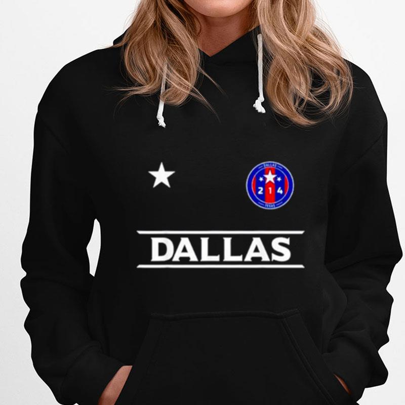 Dallas City 214 Round Badge With Stars Texas T-Shirts