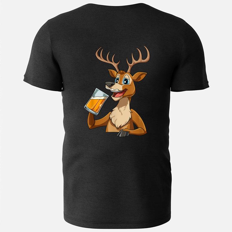 Deer Drinking Beer For A Hunter T-Shirts