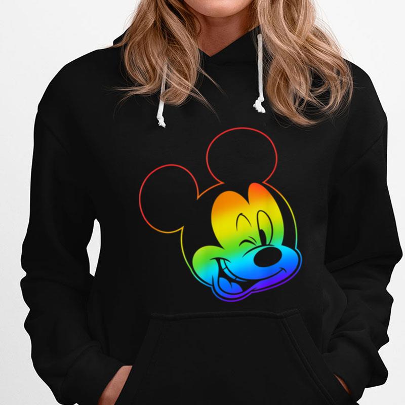 Disney Mickey And Friends Rainbow Mickey Face T-Shirts