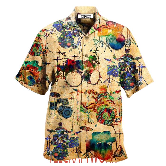 Drum Music Colorful Vintage Hawaiian Shirt