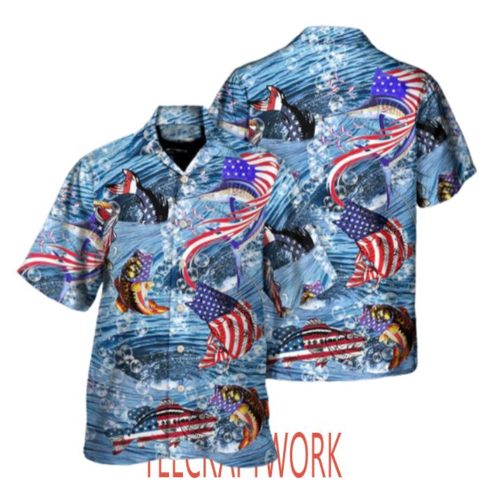 Fishing Hard America Cool Hawaiian Shirt