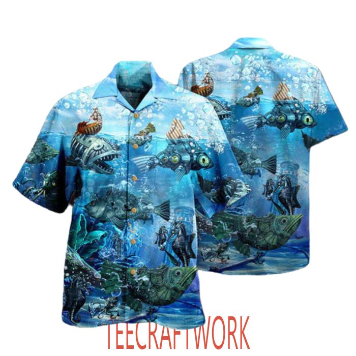 Fishing Ocean Undersea Steampunk Fish Hawaiian Shirt