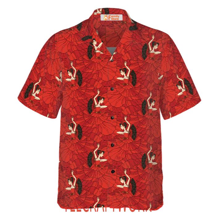 Flamenco Seamless Pattern Hawaiian Shirt
