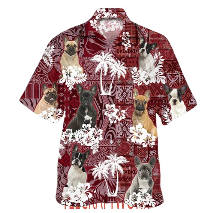 French Bulldog Red Gift for Dog Lovers Hawaiian Shirt