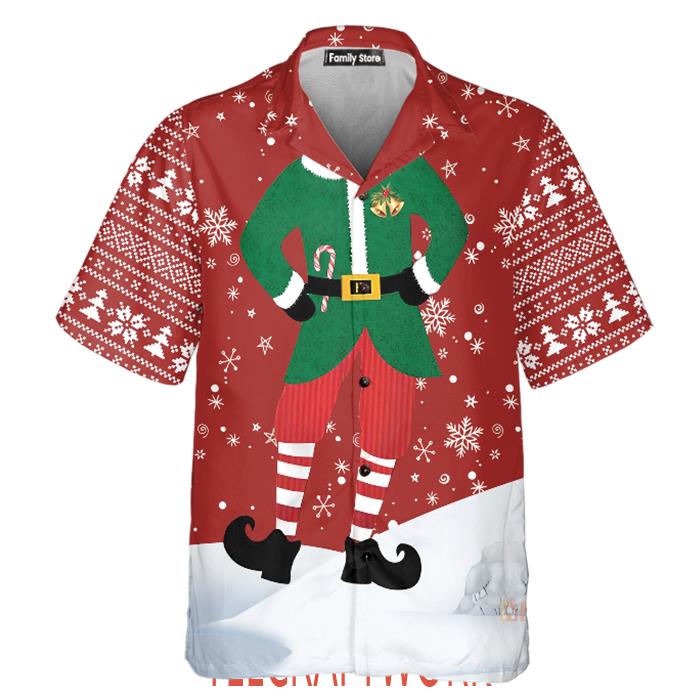 Funny Elf Unique Christmas Elf Costume Design Hawaiian Shirt