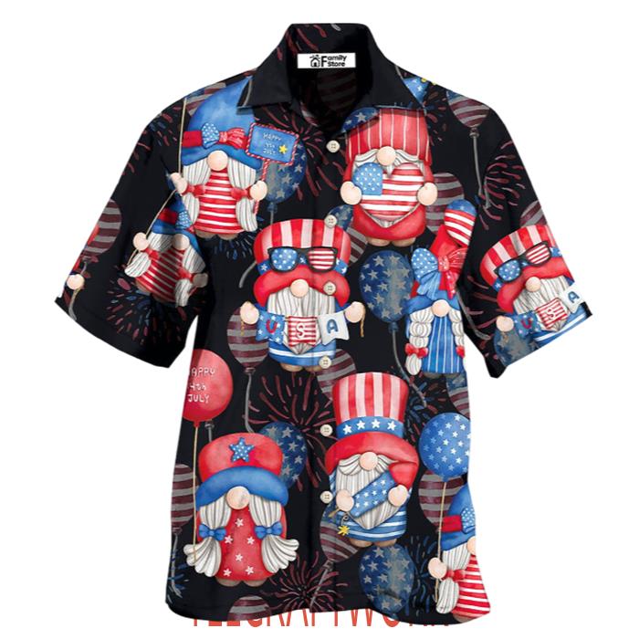 Gnome America Independence Day Fourth of July Hawaiian Shirt