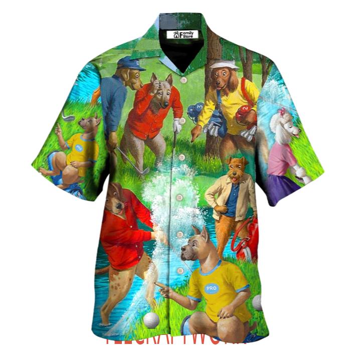 Golf Dog Cool Lover Golf Art Style Hawaiian Shirt