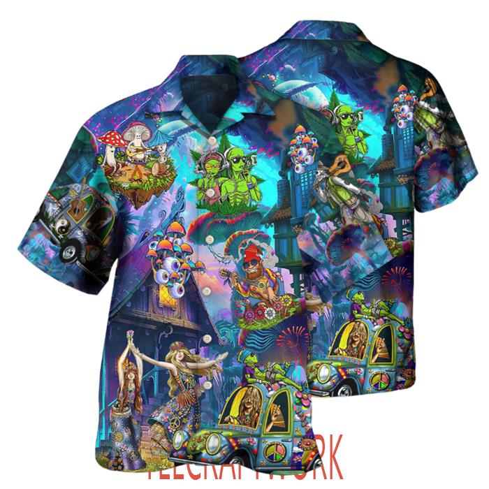Hippie Love Life Party Over Night Hawaiian Shirt