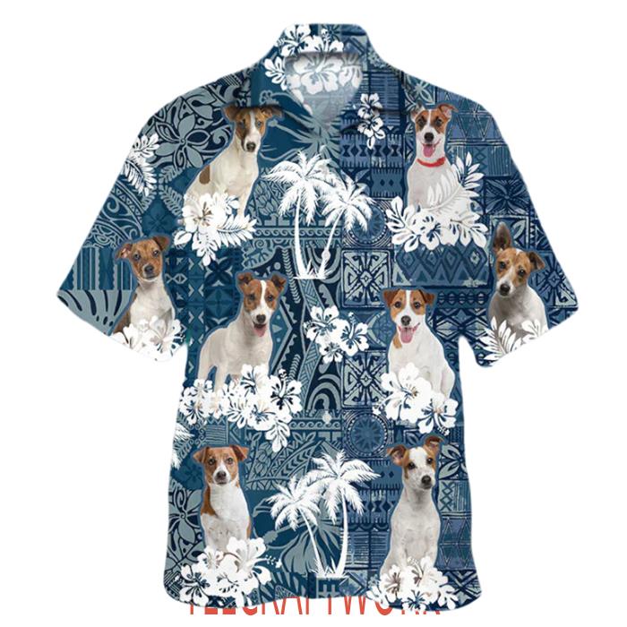 Jack Russell Terrier Flower Dog Hawaiian Shirt
