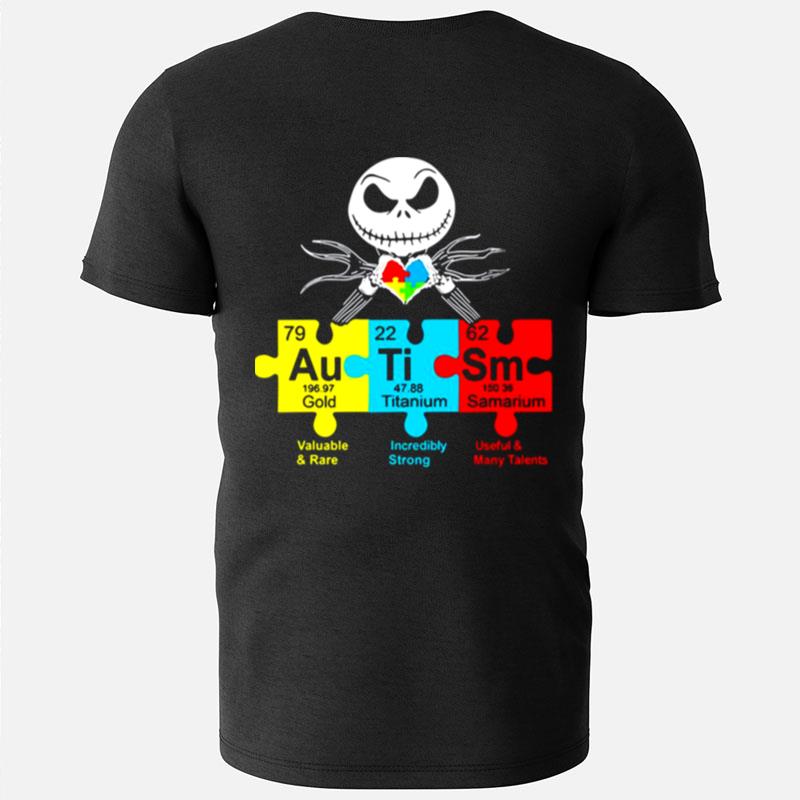Jack Skellington Autism Periodic Table Halloween T-Shirts