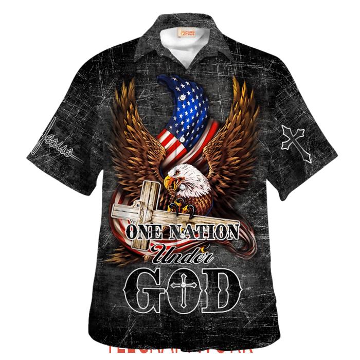 Jesus Eagle One Nation Under God Hawaiian Shirt