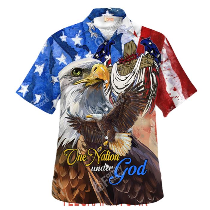 Jesus One Nation Under God Eagle Hawaiian Shirt