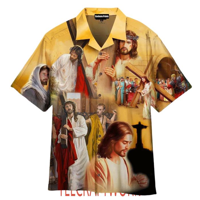 Jesus Story Tropical Yellow Hawaiian Shirt