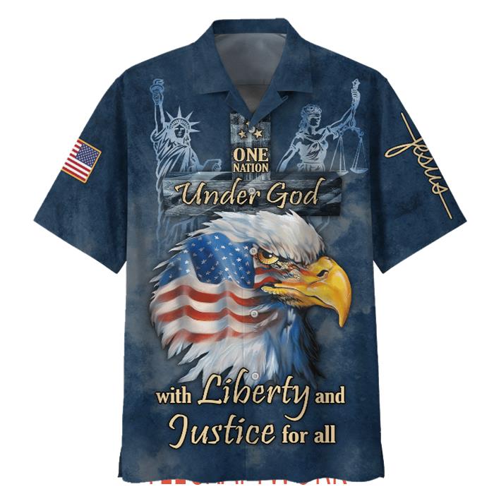 Jesus Under God With Liberty And Justice For All Hawaiian Shirt