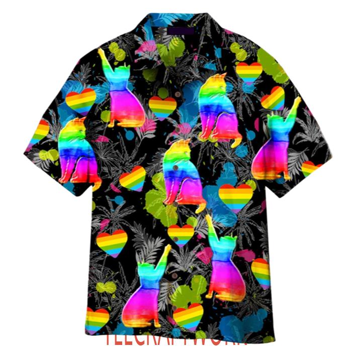 LGBT Cat Pride Month Gift For Pride Cat Lover Hawaiian Shirt