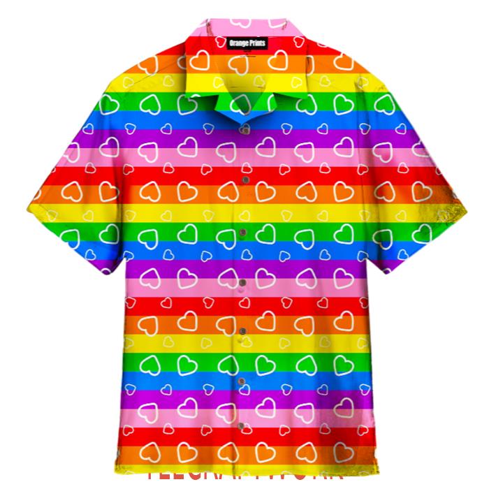 LGBT Heart Rainbow Hawaiian Shirt