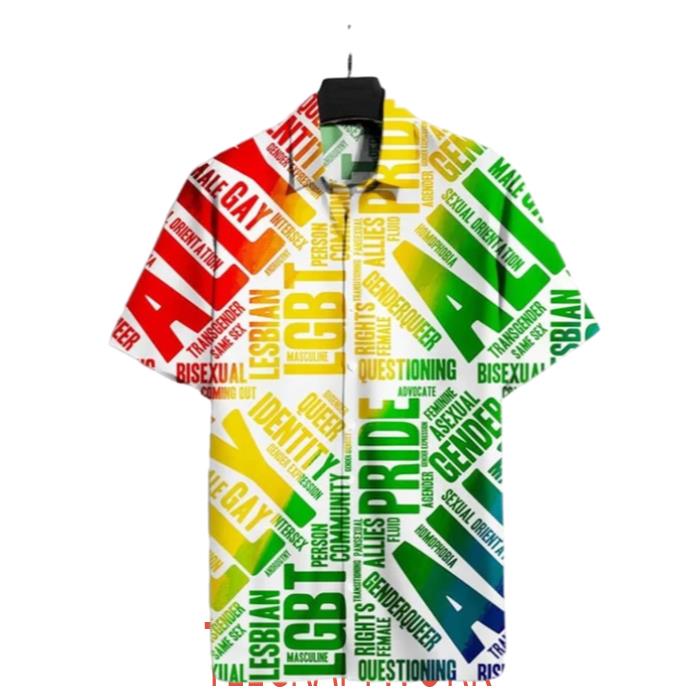 LGBT Pride Straight Ally Rainbow Colors Hawaiian Shirt