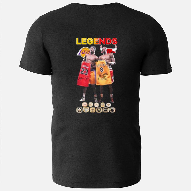 Legends 23 Michael Jordan And 08 Kobe Bryant Signatures T-Shirts