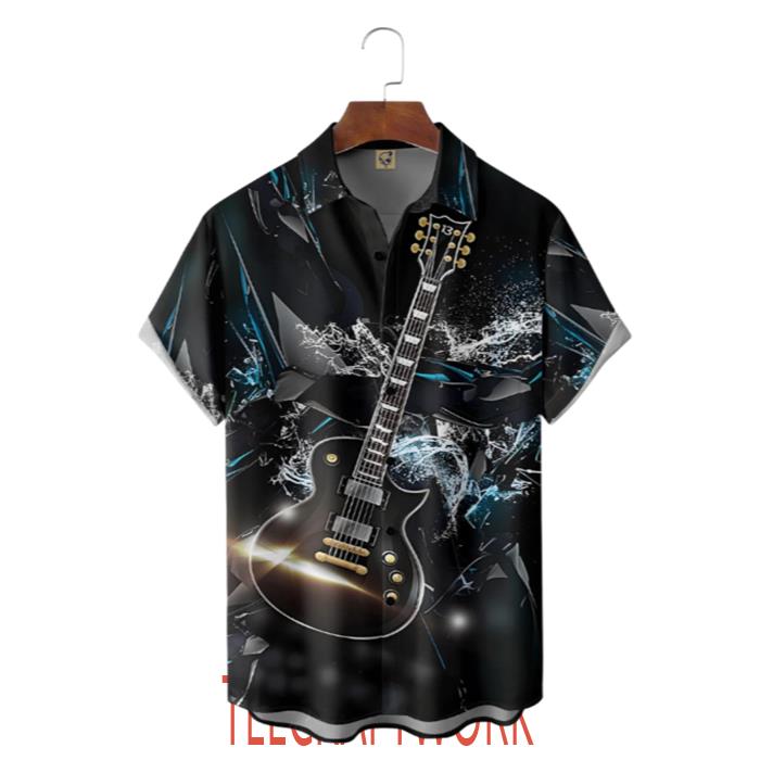 Music Guitar Rock Style Hawaiian Shirt