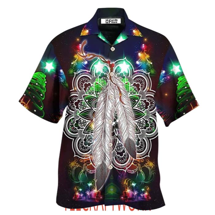 Native Feather Mandala Merry Christmas Stunning Hawaiian Shirt
