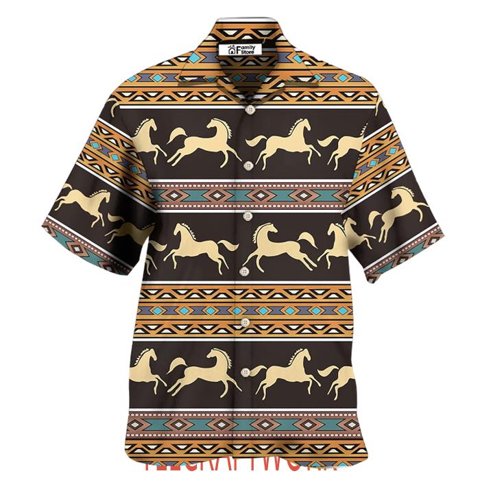 Native Style Love Peace Horse Pattern Hawaiian Shirt