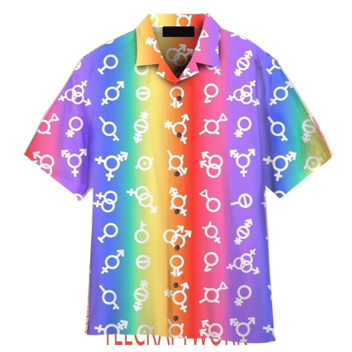 Pride Month Flag LGBT Rainbow Gender Hawaiian Shirt