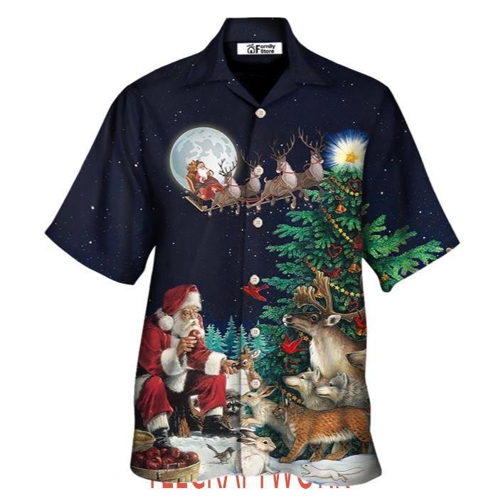 Santa Giving Christmas For Everyone Xmas Night Hawaiian Shirt