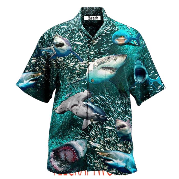 Shark In A World Full Of Fish Be A Shark Hawaiian Shirt