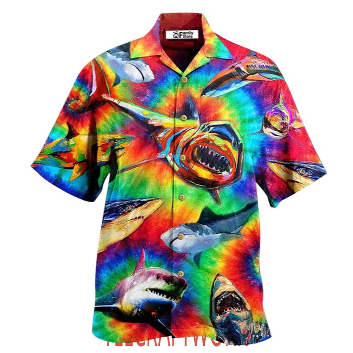 Shark Rainbow Style Cool Hawaiian Shirt
