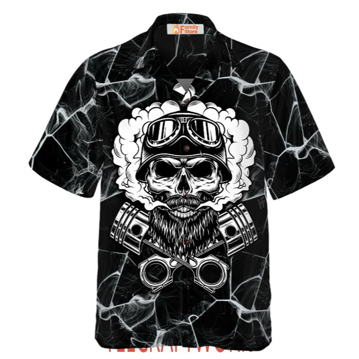 Skull Biker Motocycle Motorcycle Shirts Hawaiian Shirt