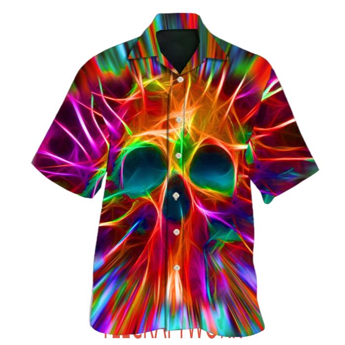 Skull Rainbow Color Love Style Hawaiian Shirt