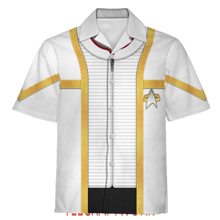Star Trek Insurrection Nemesis Mess Dress Uniform White Cool Hawaiian Shirt