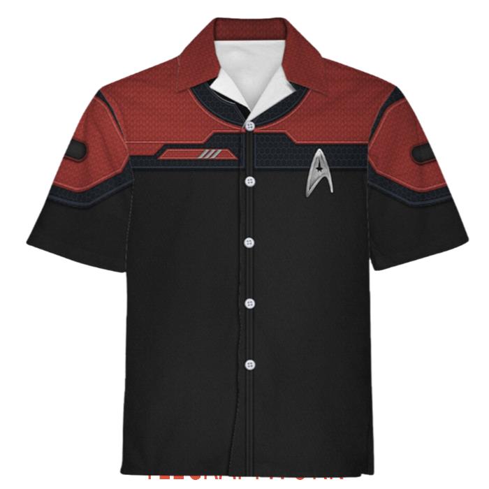 Star Trek Standard Duty Uniform Command Division Cool Hawaiian Shirt