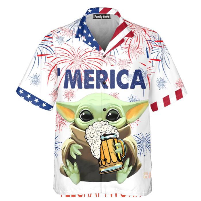 Star Wars Baby Yoda With Beer Hawaiian Shirt