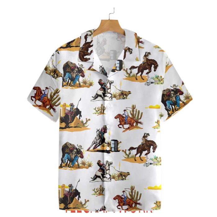 Texas Native Western Rodeo Seamless Pattern Hawaiian Shirt