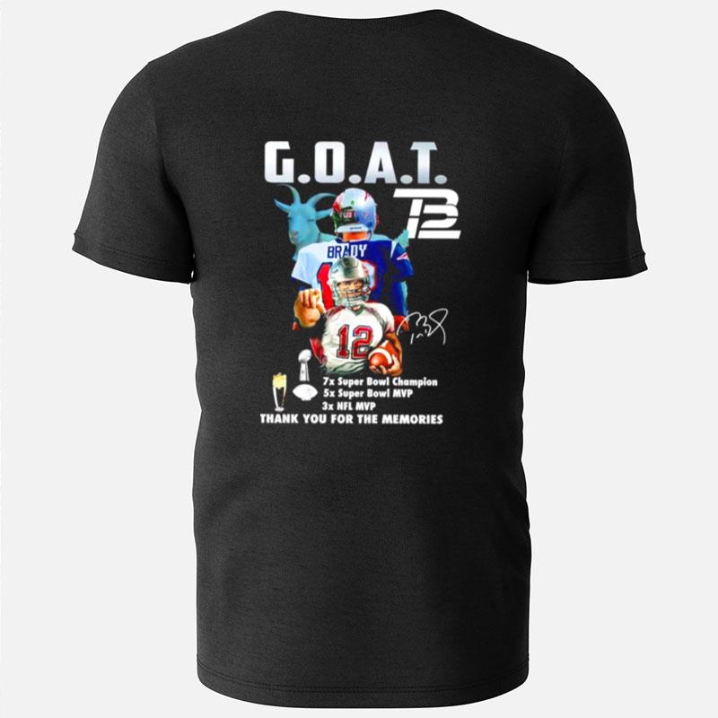 Tom Brady Goat NFL Mvp Thank You For The Memories Signature T-Shirts